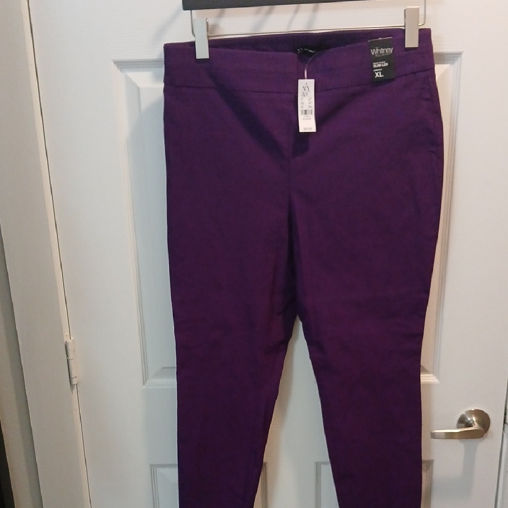 New York & Company Women's Purple Skinny Pants